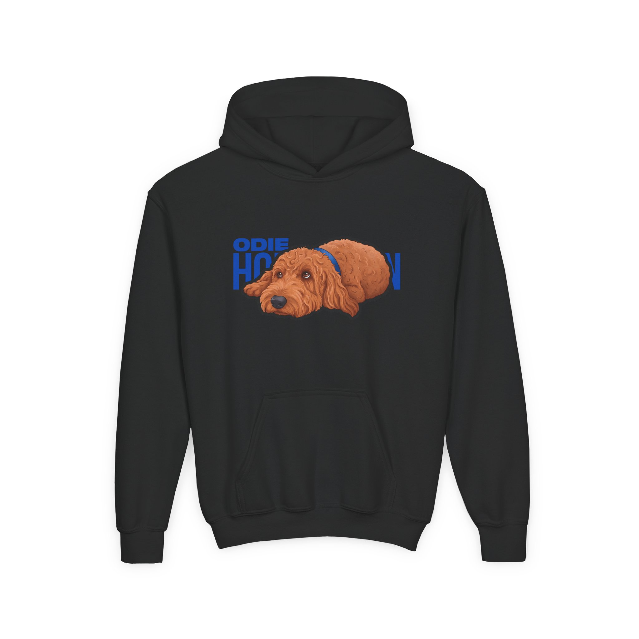 Youth Hoodie — character_player_name in Black
