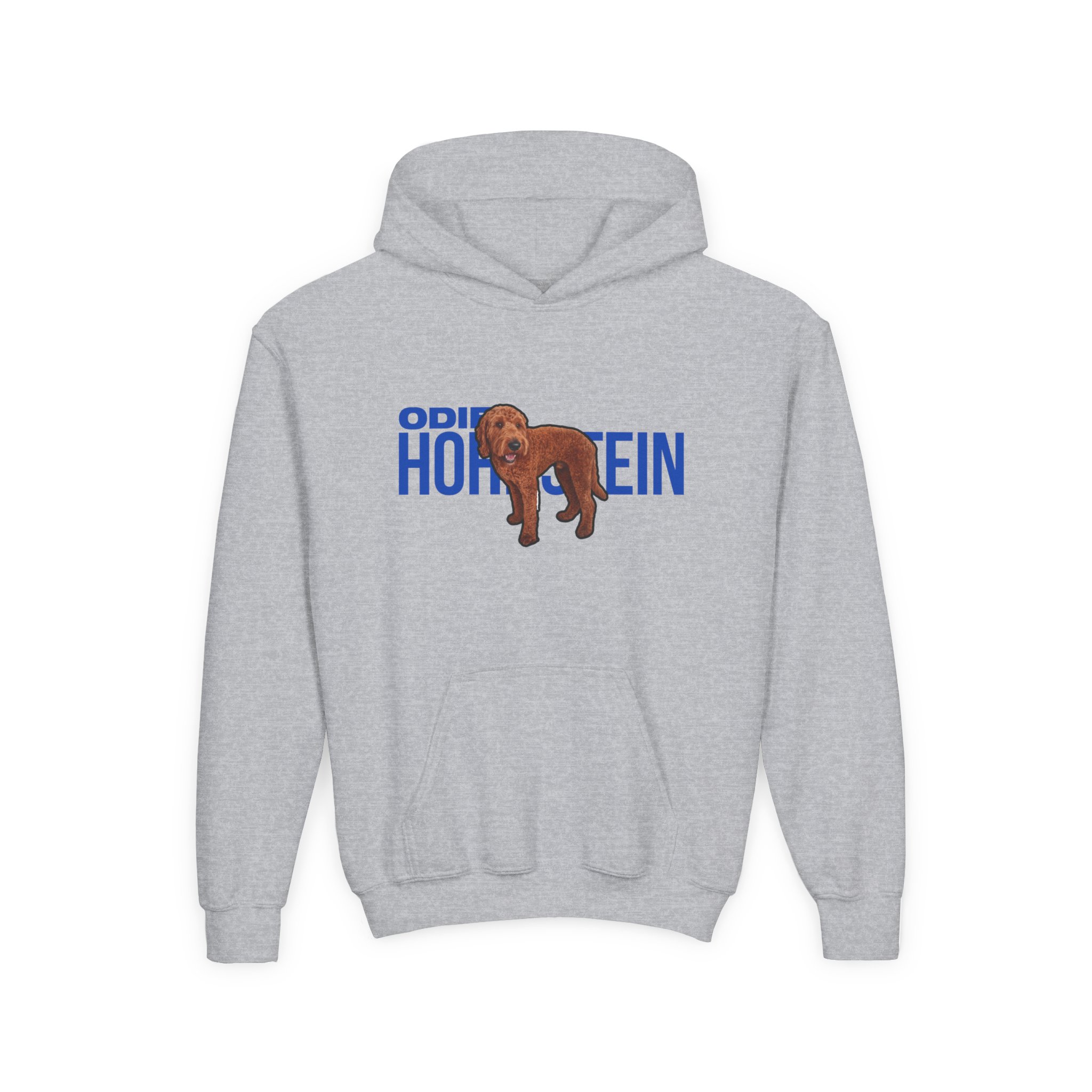 Youth Hoodie — character_player_name in Grey