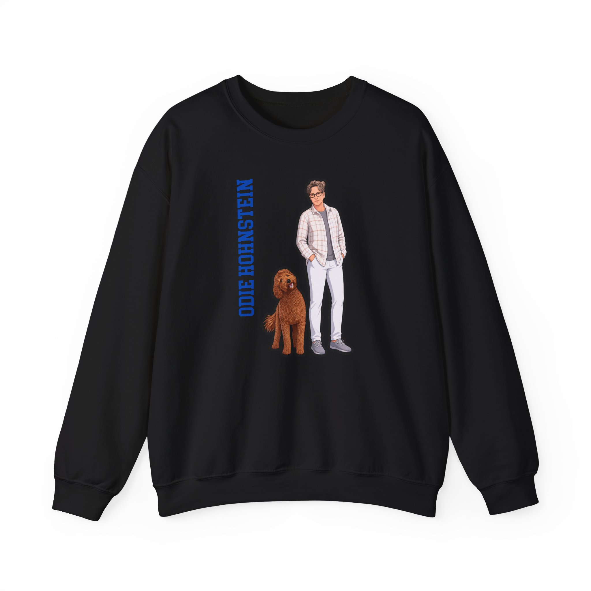 Crewneck Sweatshirt — character_name_vertical in Black